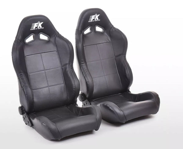 FK Universal Reclining Bucket Sports Seats - Black Square Edition inc slides