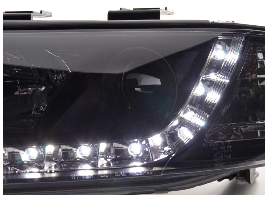 FK LED Headlights LED DRL Lightbar A6 C5 4B 01-04 black S6 S-Line LHD