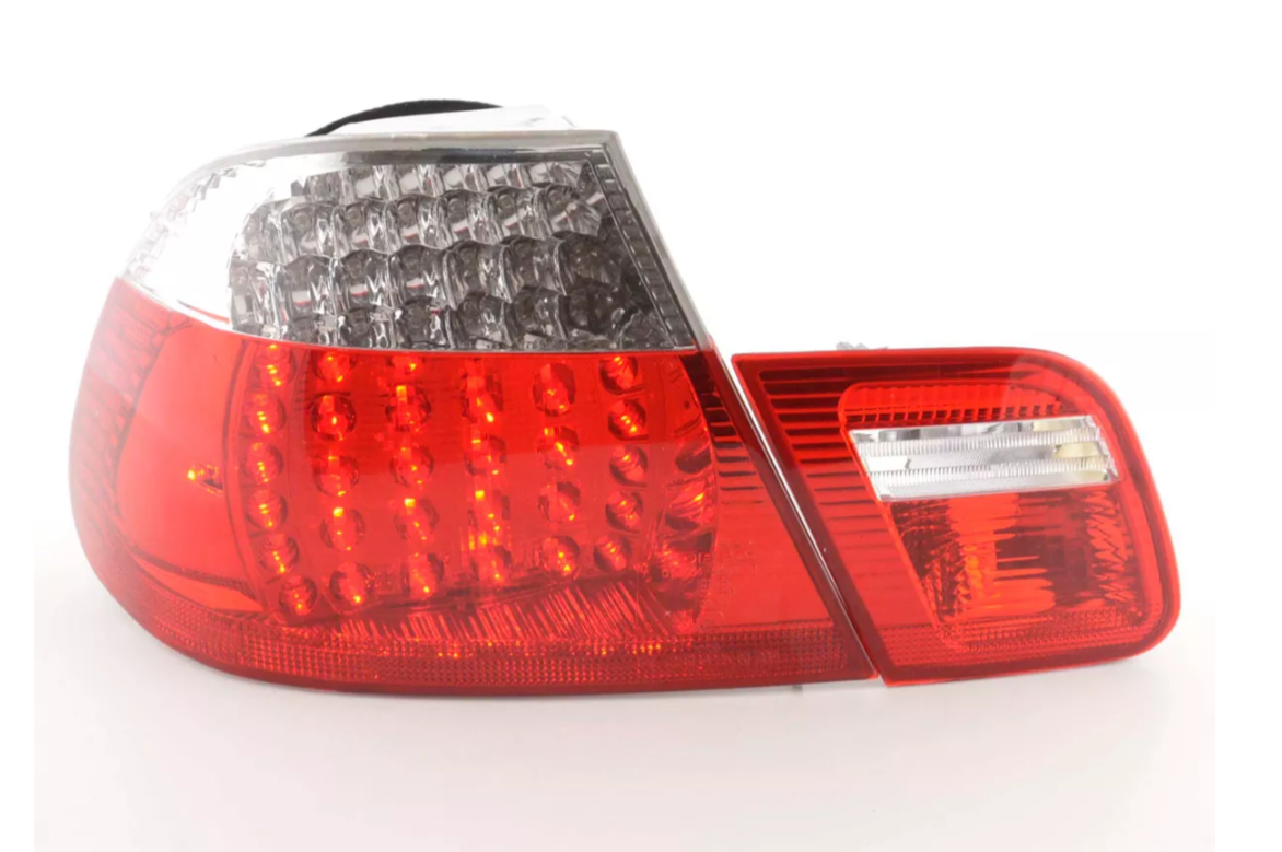 FK Paar LED-RÜCKLEUCHTEN Lichtleiste DRL BMW 3er E46 Coupé 99–03 klar rot LHD