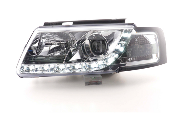 FK pairLED DRL Halo Eye Lightbar Headlights VW Passat 3B B5 97-00 br chrome LHD