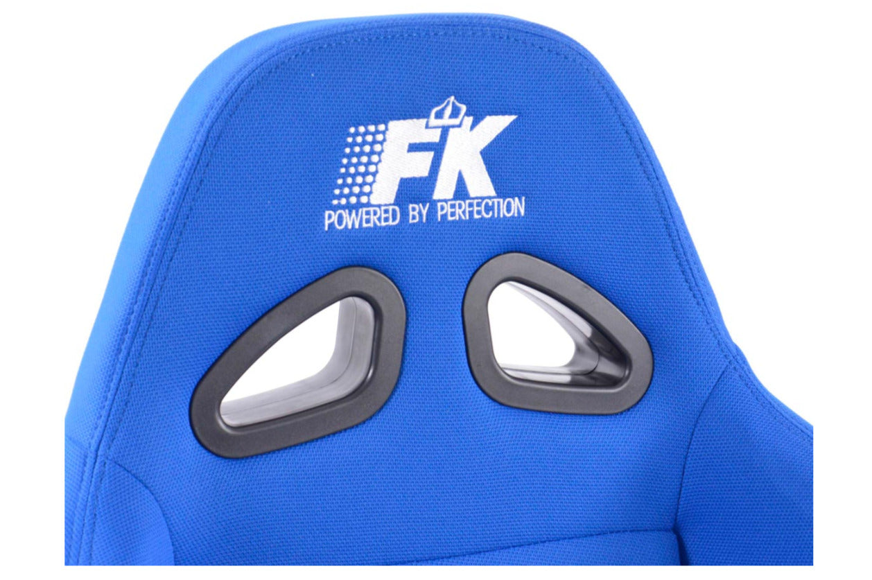 FK Pair Universal Reclining Bucket Sports Seats Blue Textile Motorsport