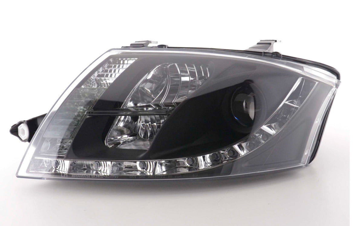 FK LED DRL Lightbar Projector headlights Audi TT 8N 98-06 Black 1.8 3.2 LHD