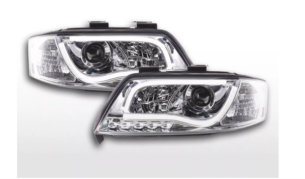 FK LED-Scheinwerfer LED DRL Lightbar A6 C5 4B 97-01 Chrom S6 S-Line LHD