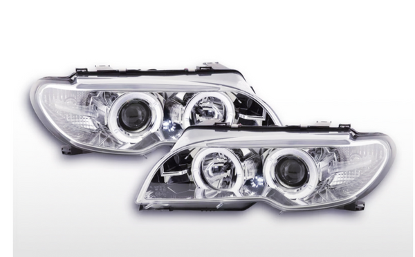 FK LED DRL Halo Angel Eye headlights BMW 3-Series E46 Coupe Cabrio 03-05 servo