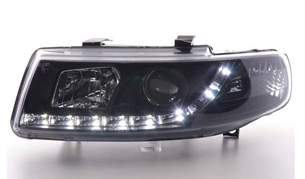 FK Pair LED DRL Halo Lightbar headlights Seat Leon 1M 99-05 black LHD