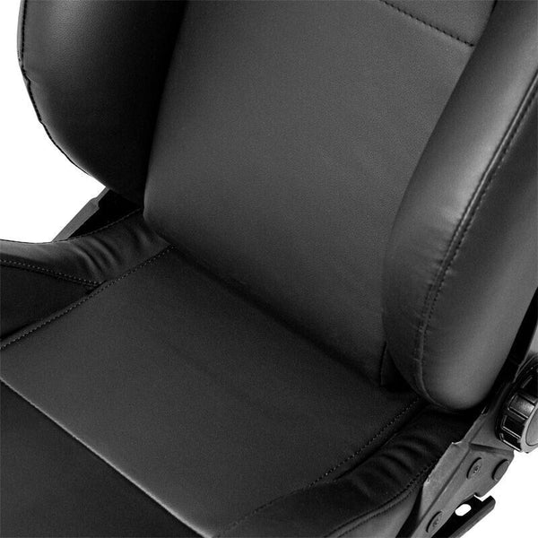 AS x1 Univ Synth Leather Recline Tilt Luxury Feel Bucket Seat Black inc slides