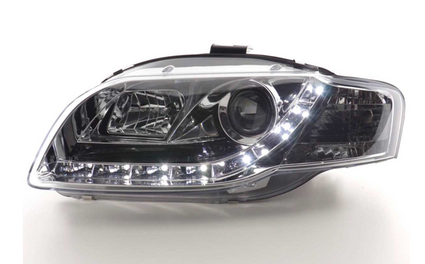 FK LED DRL Halo Lightbar Headlights Audi A4 B7 8E 05-07 chrome LHD S4