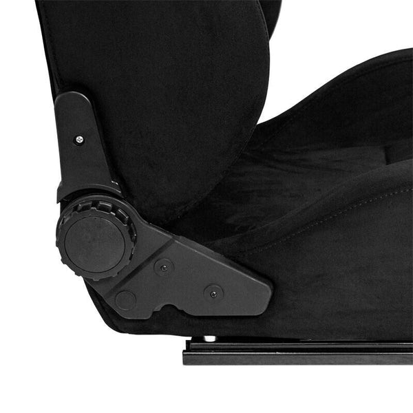 AS x1 Univ Suede Alcantara Recline Tilt Luxury Feel Bucket Seat Black inc slides