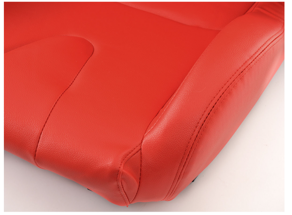 FK Pair Universal Bucket Sports Seats Red Syn Leather + slide runners