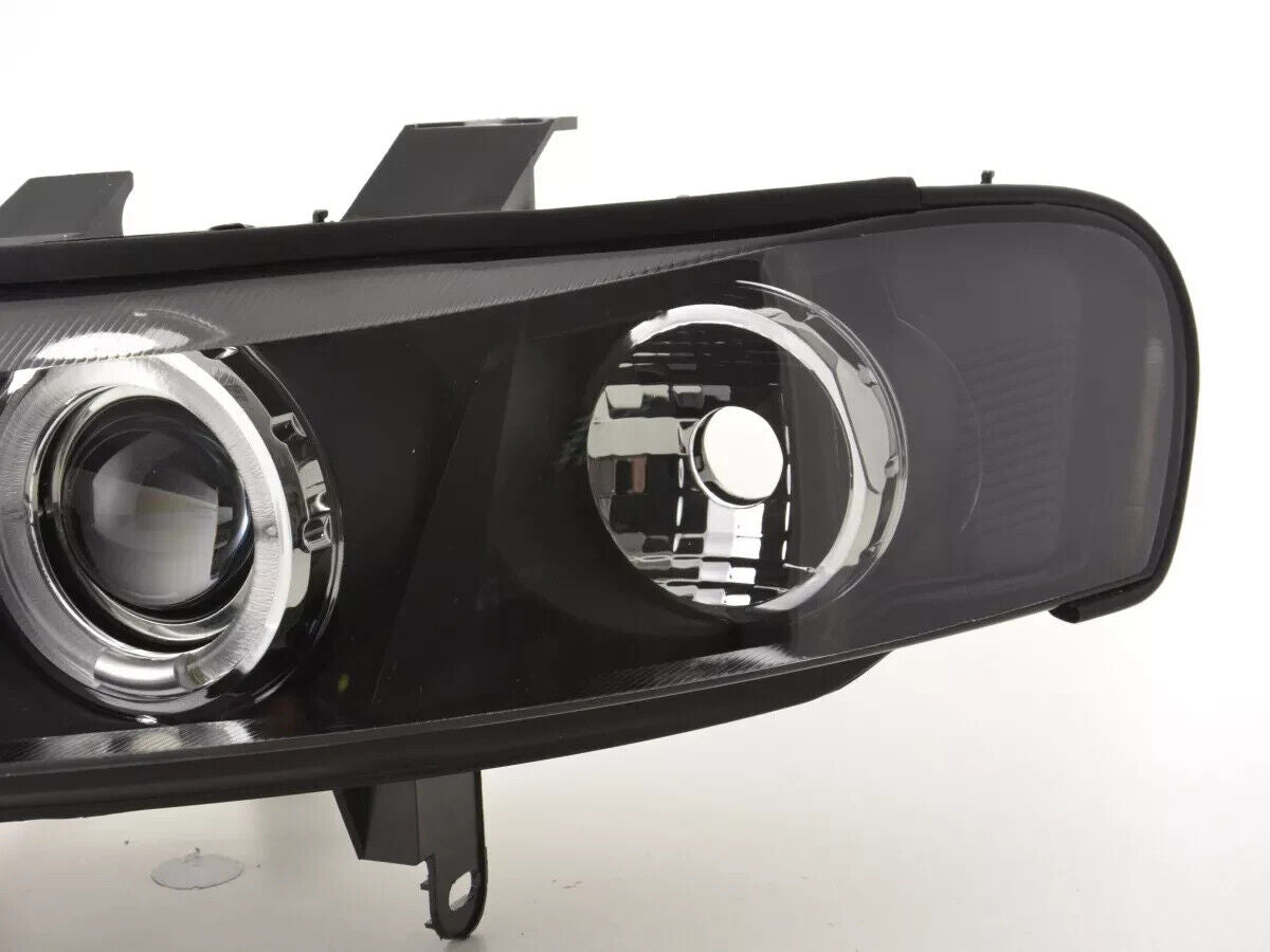 FK LED Halo Ring Headlights DRL Vauxhall Opel Vectra B Yr: 96-99 black LHD