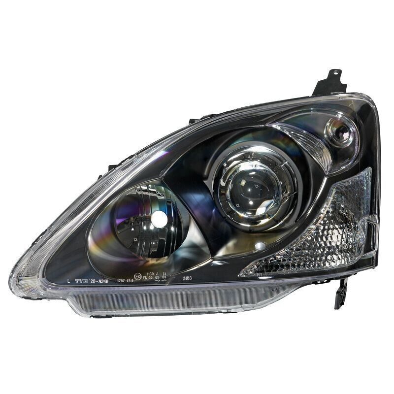 AS Pair LED DRL Halo Ring Eye Headlights Honda Civic HB 01-05 Black Chrome LHD