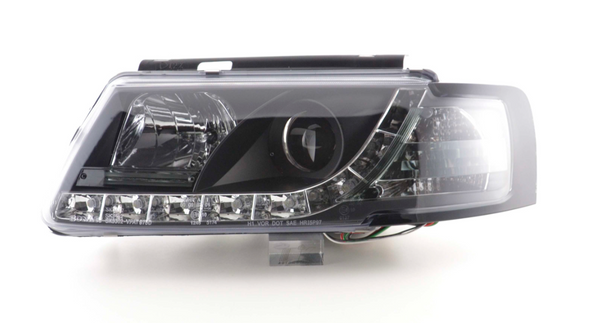 FK Pair LED DRL Halo Eye Lightbar Headlights VW Passat 3B B5 97-00 black LHD