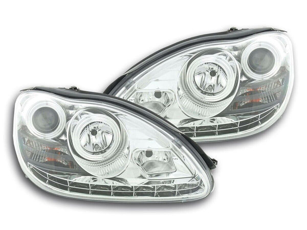 FK LED DRL Halo Lightbar Xenon Headlights Mercedes S-Class W220 220 02-05 LHD