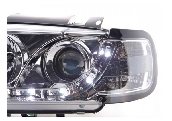 FK Paar LED DRL Angel Halo Lightbar Scheinwerfer VW Polo 6N 94–99 Chrom LHD