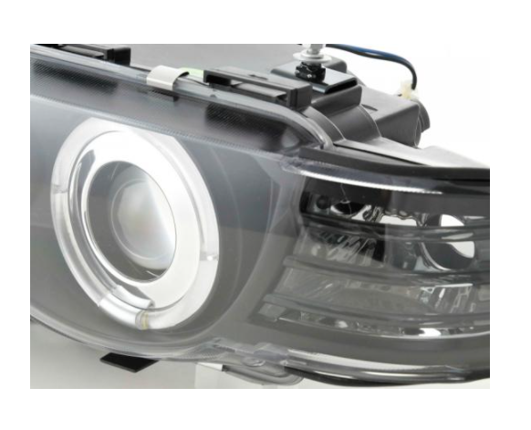 FK LED DRL Headlights Halo Angel Ring servo BMW 7-series E38 99-02 black LHD