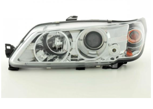 FK LED DRL Angel Eye Halo Projector headlights Peugeot 306 91-96 chrome LHD