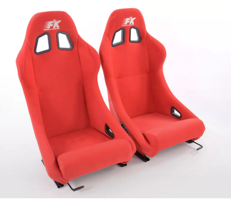 FK Universal Fixed Back Bucket Sports Seats RED Track Motorsport V2 Edition