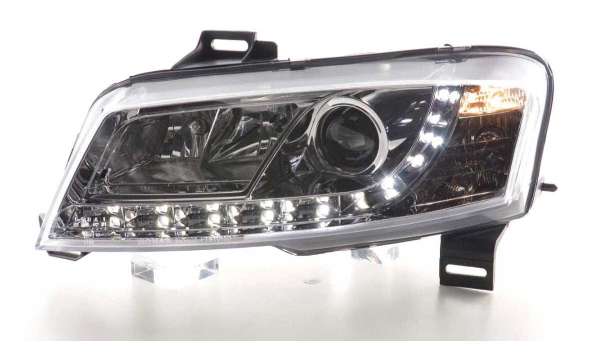 FK Pair LED DRL Lightbar Halo Headlights Fiat Stilo 3dr 192 01-07 Chrome LHD