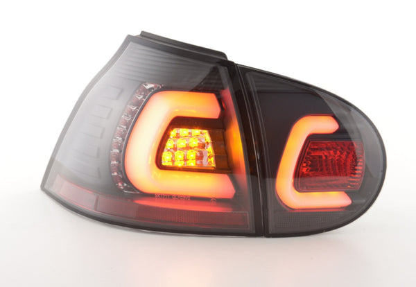 FK Pair LED Rear Lights Lightbar VW Golf 5 MK5 03-08 Black 1K LHD Smoke OBC comp