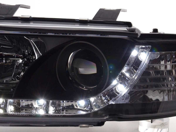 FK Pair LED DRL Lightbar Halo Headlights Audi A4 B5 8D 95-99 black S4 S-Line LHD