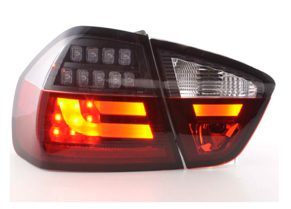 FK Pair LED DRL Lightbar REAR LIGHTS BMW E90 3 SERIES Saloon 05-08 red black LHD