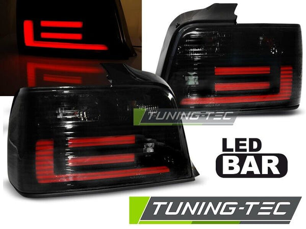 Tuning-Tec Pair LED DRL Lightbar Rear Lights BMW E36 90-99 Saloon Smoke LHD