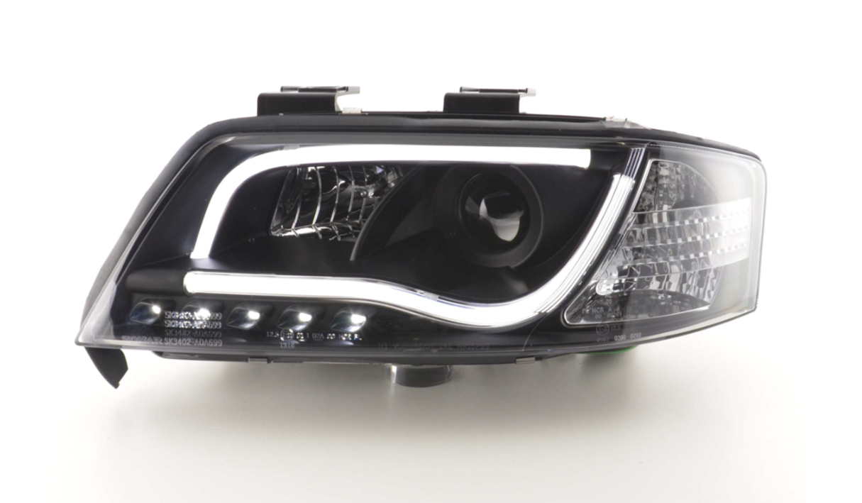 FK LED Headlights LED DRL Lightbar A6 C5 4B 97-01 Black S6 S-Line LHD