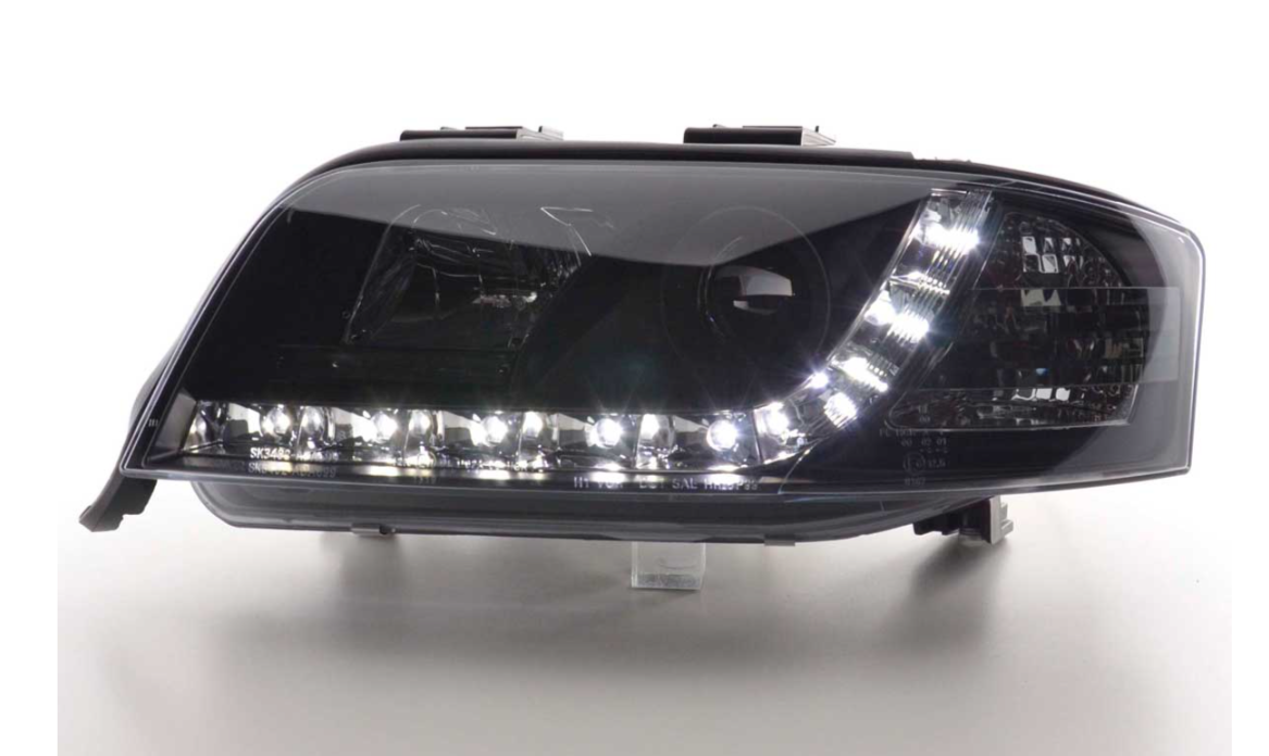 FK LED-Scheinwerfer LED DRL Lightbar A6 C5 4B 01-04 schwarz S6 S-Line LHD