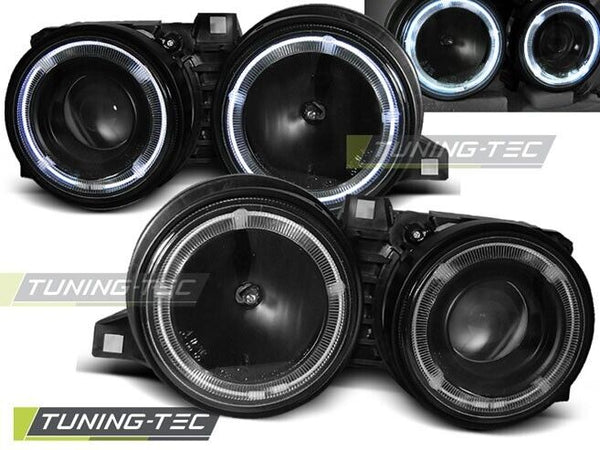 Tuning-Tec LED DRL Halo Ring Headlights BMW E30 82-94 Black LHD