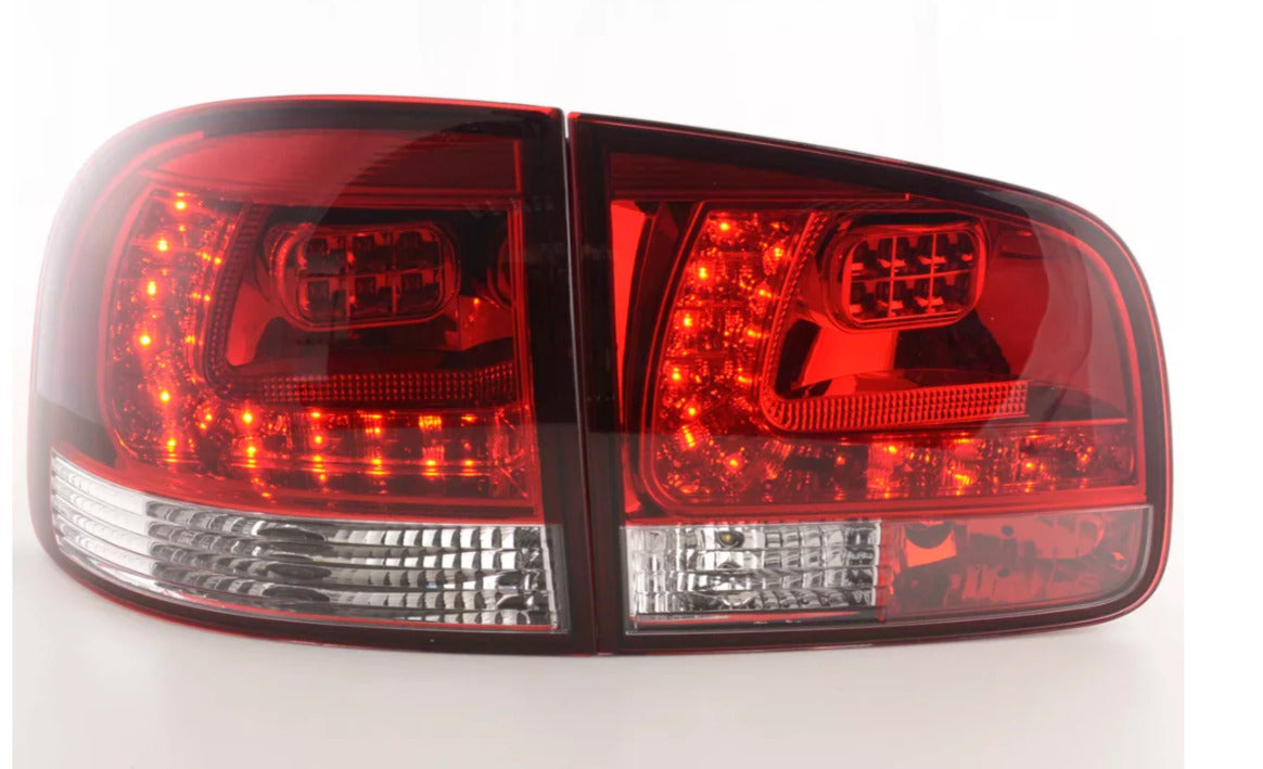 FK Pair LED DRL Rear Lights Lightbar VW Touareg 1 MK1 7L 03-09 Red Clear LHD