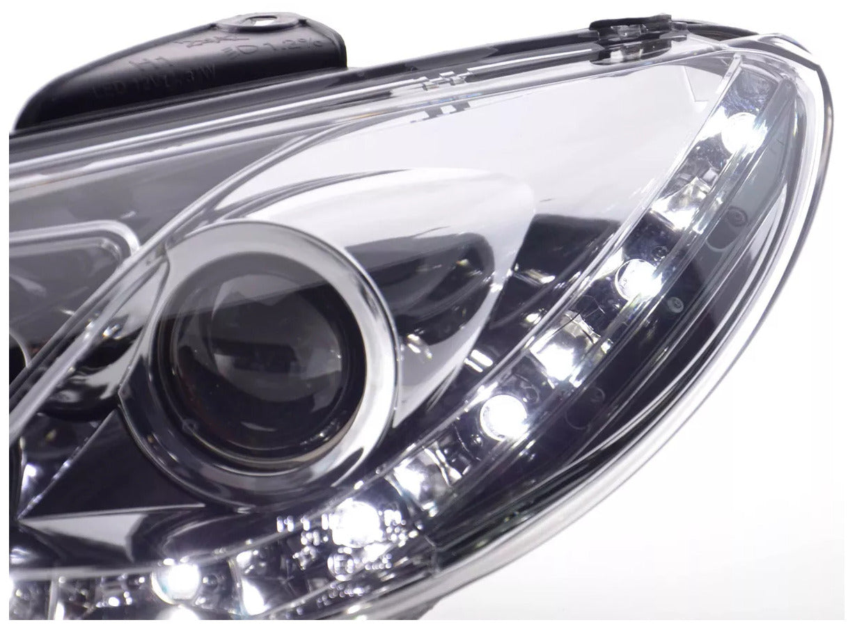 FK LED DRL Lightbar Halo Angel Eye Lightbar Headlights Peugeot 206 98+ LHD