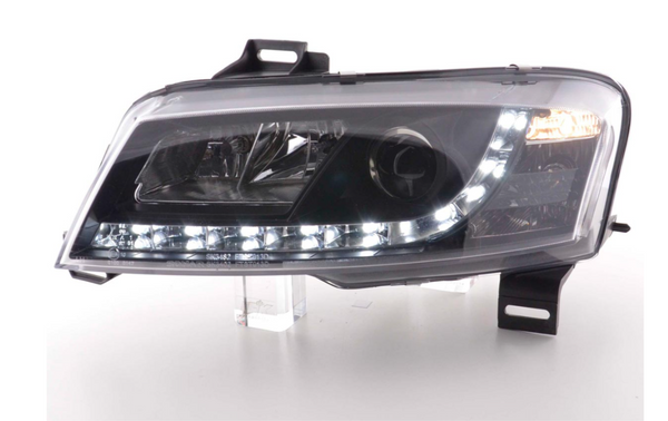 FK Pair LED DRL Lightbar Halo Headlights Fiat Stilo 3dr 192 01-06 Black LHD