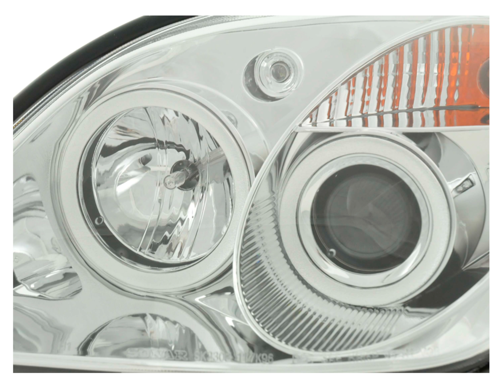 FK LED DRL Angel Eye Projector Headlights set Mercedes SLK R170 96-02 AMG 170