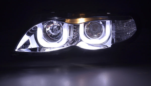 FK Pair LED DRL 3D lightbar headlights BMW 3-Series E46 Saloon Touring 02-05 RHD