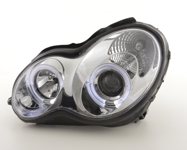 FK LED DRL Angel Eye Projektor-Scheinwerfer-Set Mercedes C-Klasse W203 00–07 RHD