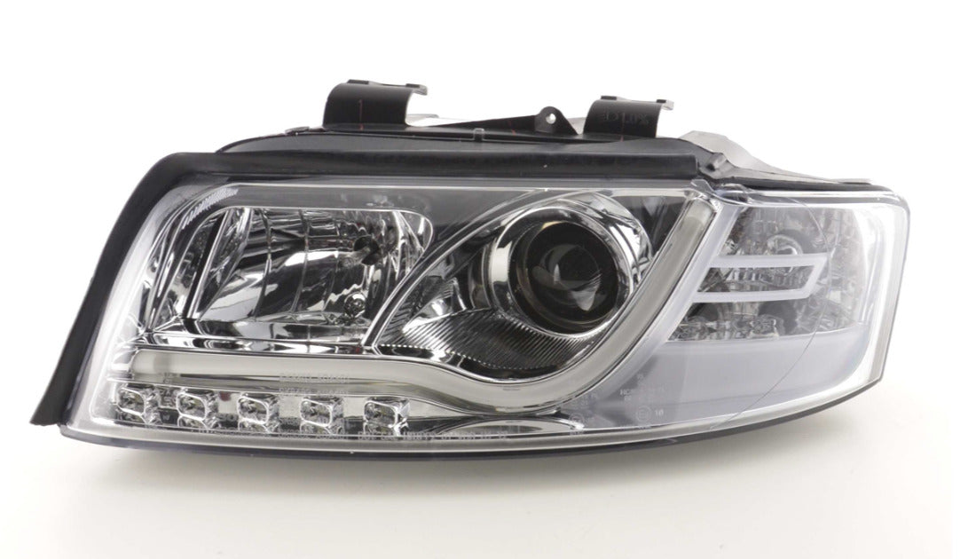 FK Set LED DRL Headlights Halo Lightbar Audi A4 b6 8E 01-04 Chrome H1 LHD S4