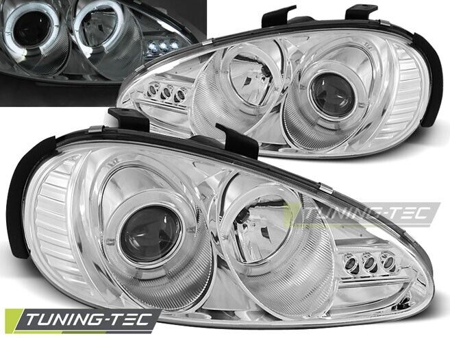 Tuning-Tec LED DRL Halo Ring Headlights MAZDA MX3 91-98 Chrome LHD