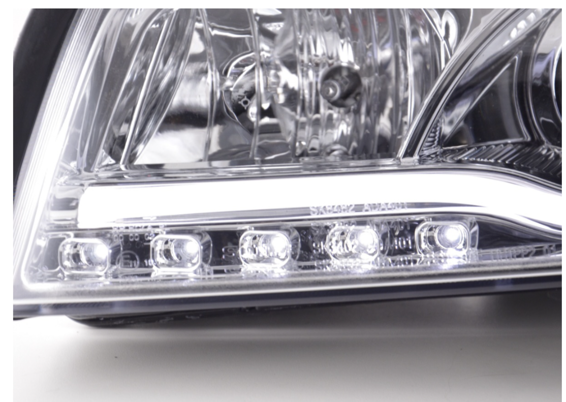 FK LED DRL Lightbar Deluxe Edition Scheinwerfer Audi A4 B6 8E 01-04 CHrome RHD S4