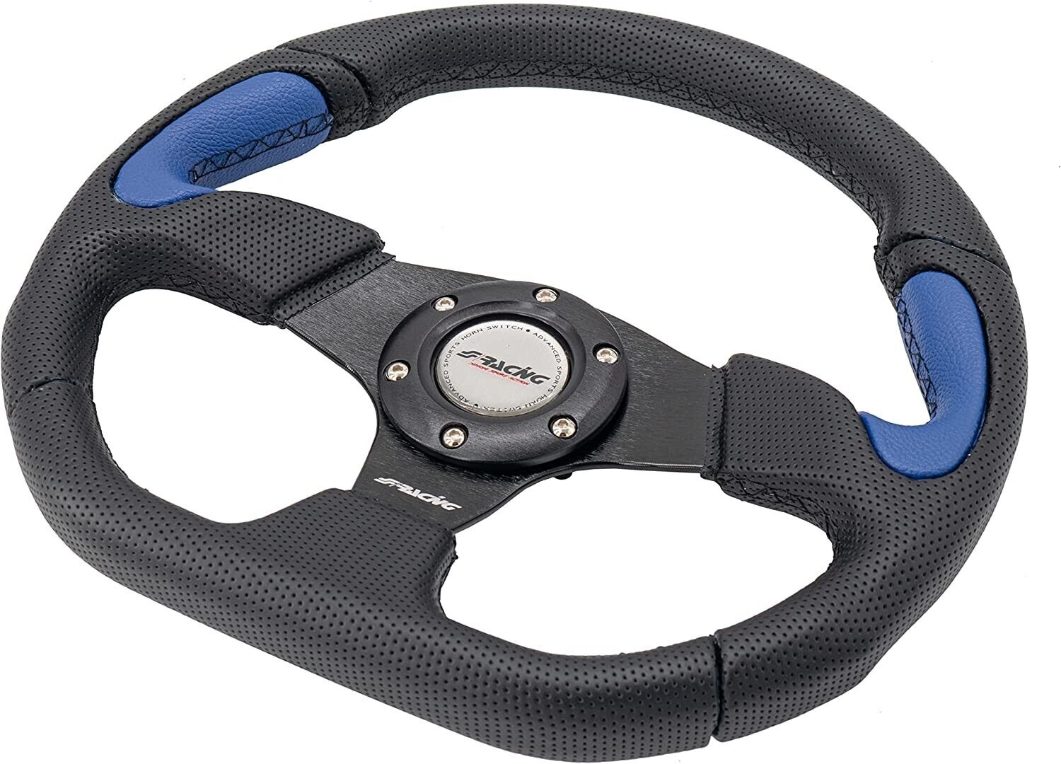 Simoni Racing X2330PUN/PA Universal-Lenkrad, schwarz, blau, flacher Boden, perforiert