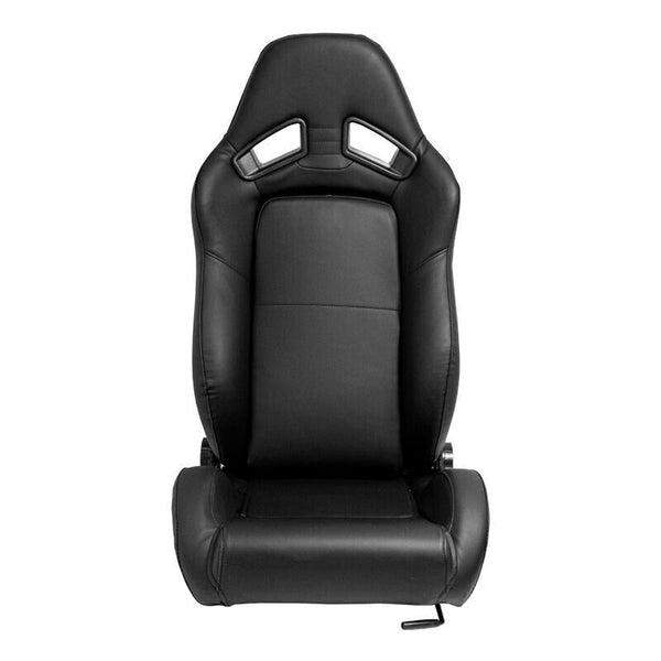 AS x1 Univ Synth Leather Recline Tilt Luxury Feel Bucket Seat Black inc slides