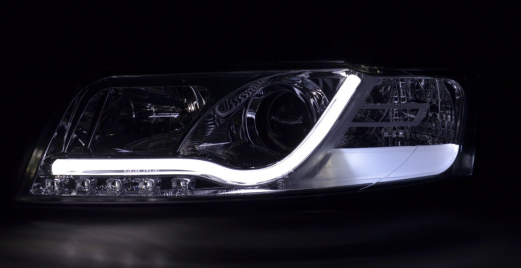 FK LED DRL Lightbar Deluxe Edition Headlights Audi A4 B6 8E 01-04 CHrome RHD S4