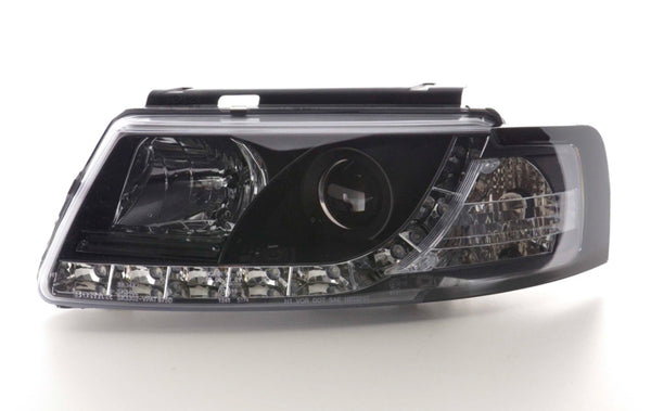 FK Set LED DRL Halo Eye Lightbar Headlights VW Passat 3B B5 97-00 black LHD