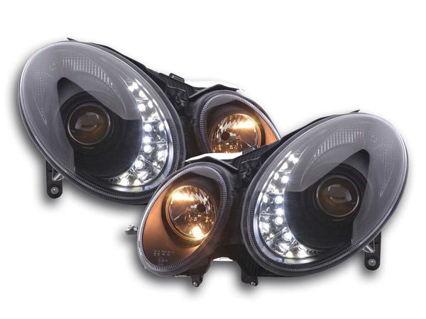 FK Pair LED DRL Halo HEADLIGHTS Mercedes E-Class W211 211 06-09 black AMG LHD