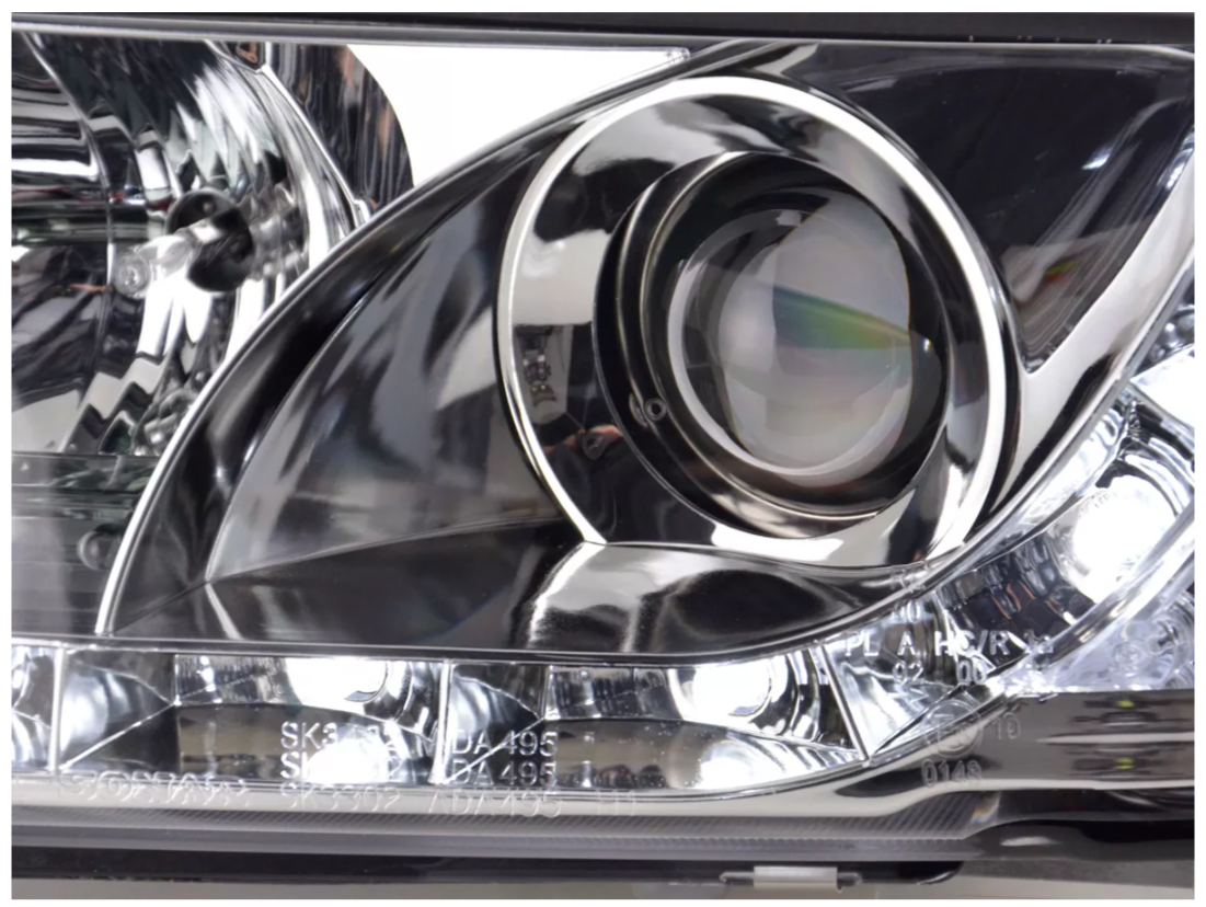 FK Pair LED DRL Halo Lightbar Headlights Audi A4 B5 8D 94-99chrome S4 LHD