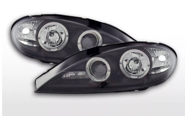 FK Pair LED DRL Halo Ring Headlights Renault Megane 1 3/5-dr 99-02 Black RHD