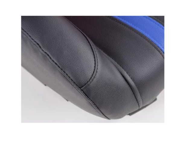 FK Universal Reclining Bucket Sports Seats - Black Blue Red Stripe Edition