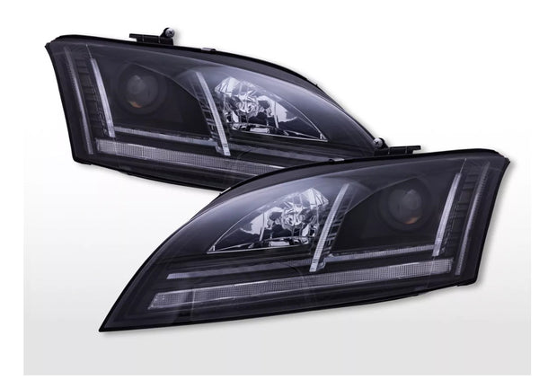 FK LED DRL Lightbar Headlights Audi TT 8J 06-13 Black Seq Anim Xenon AFS CPU LHD