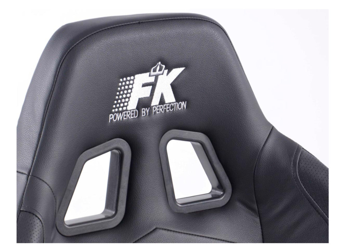 FK Pair Universal Reclining Bucket Sports Seats - Black Heated & Massage Luxury