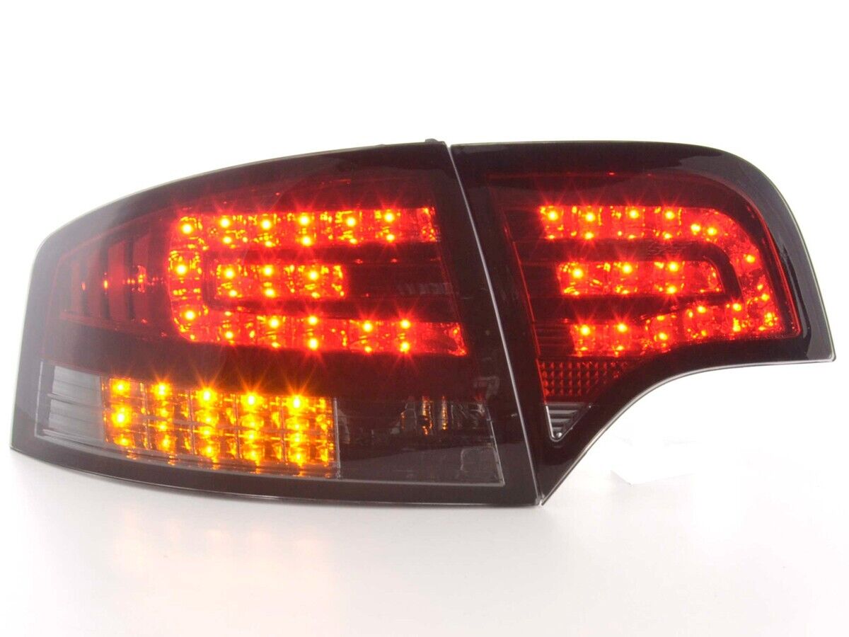 FK LED REAR Lights DRL Lightbar TAIL LIGHTS Black Audi A4 04-07 B7 8E Saloon LHD