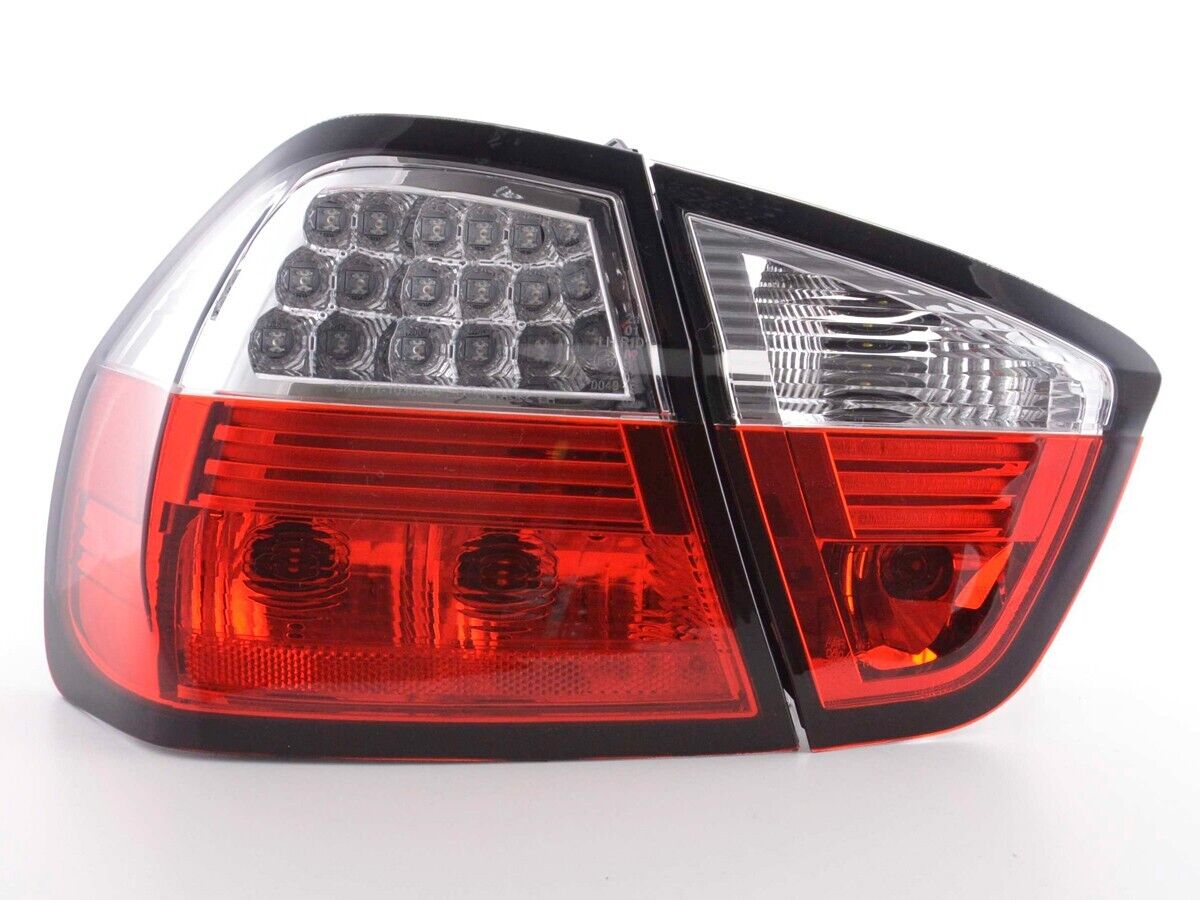 FK Pair LED DRL Lightbar REAR LIGHTS BMW E90 3 SERIES Saloon 05-08 red clear LHD